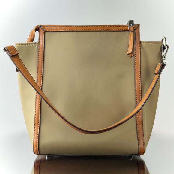 Adrienne Vittadini Tan and Brown Shoulder Bag - 12W x 10H x 3D - Picture 2 of 12